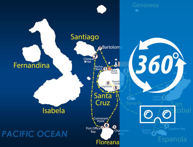 Virtual Tour 360 South Itinerary Aboard The Nemo II Galapagos Cruise