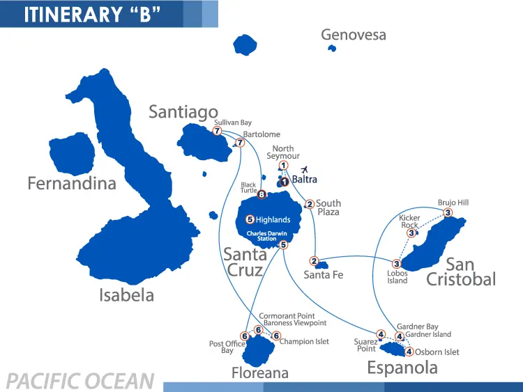 Itinerary B (Sunday - Sunday) Nemo I Galapagos Cruise