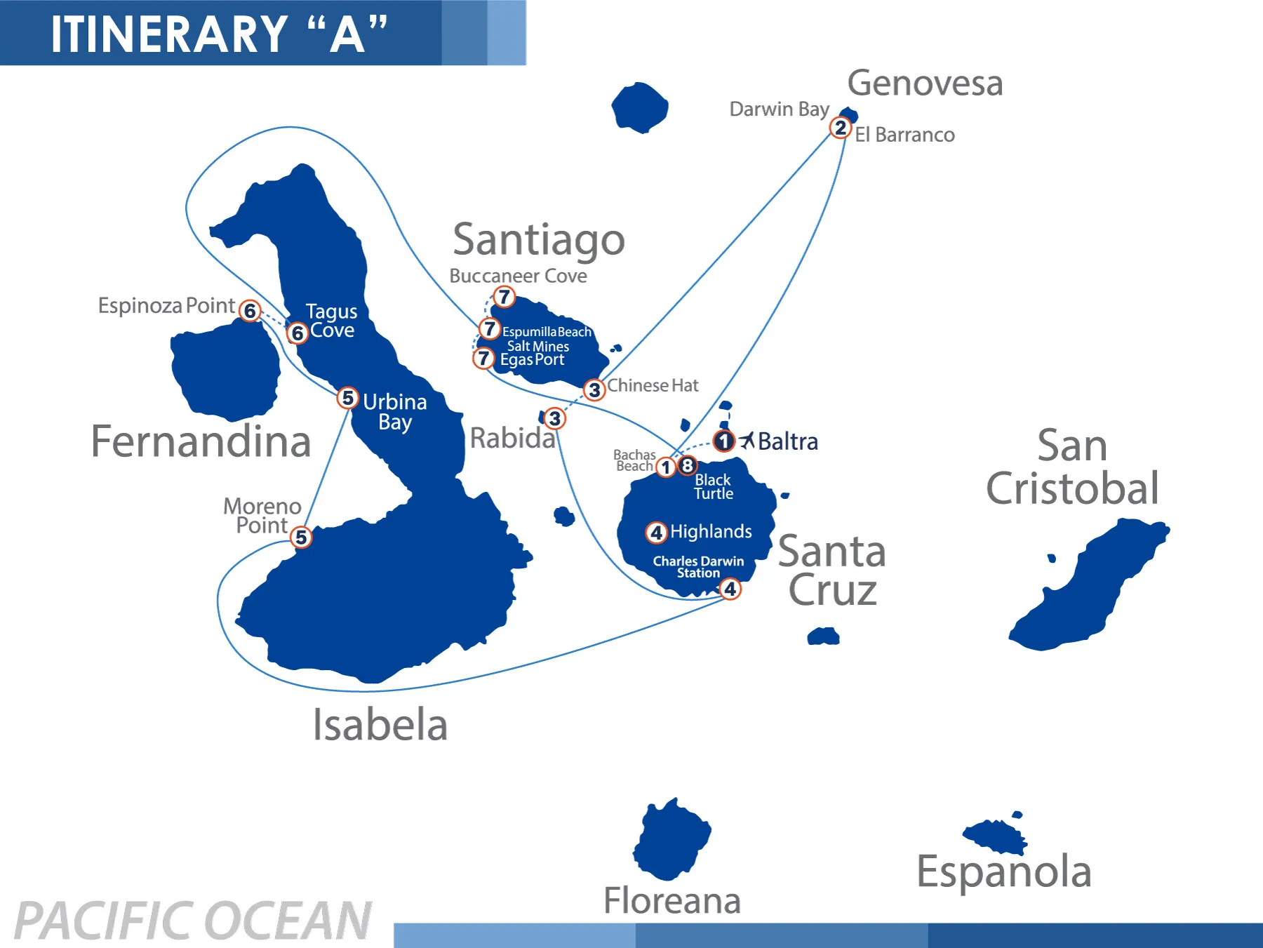 North Itinerary Nemo III Galapagos Cruise